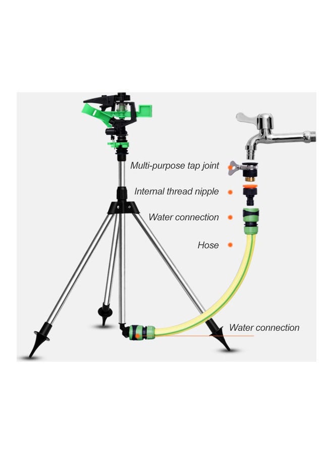 NIBEMINENT Garden Lawn Sprinkler Silver/Black/Green - Image 4