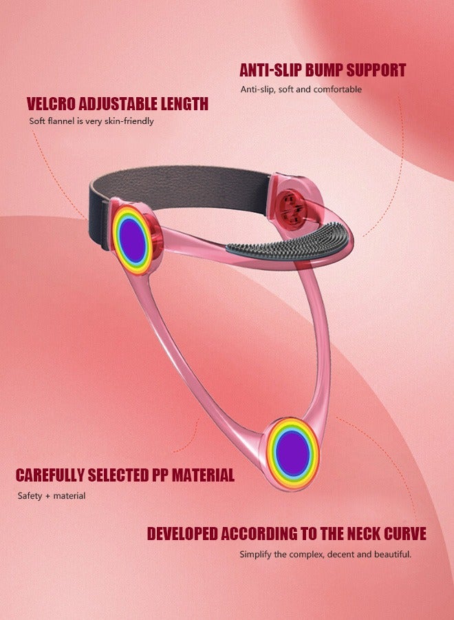 Neck Brace for Kids, 360 Degree Adjustable Soft Silicone Neck Support, Cervical Collar with Neck Stretcher (Pink) - Image 3