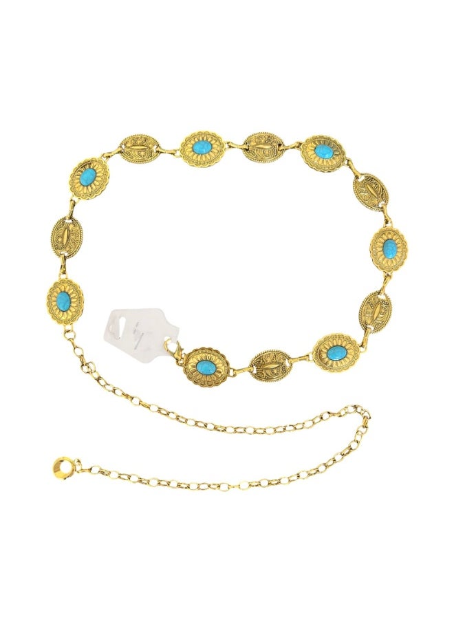 Vbranda A stylish -toned women's metal belt featuring  U-11-GOLD 