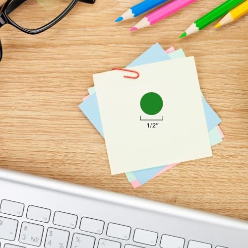 ChromaLabel 1/2 Inch Circle Sticker Labels, Easy to Write On Color Coding Label, Removable Sticky Dots - 1000 Colored Labels per Roll, Green Dot Stickers - Image 3