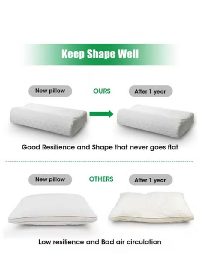 ACLIX Orthopedic Latex High and Low Ergonomic Massage Design Natural Soft Neck Support Memory Pillow - Image 4