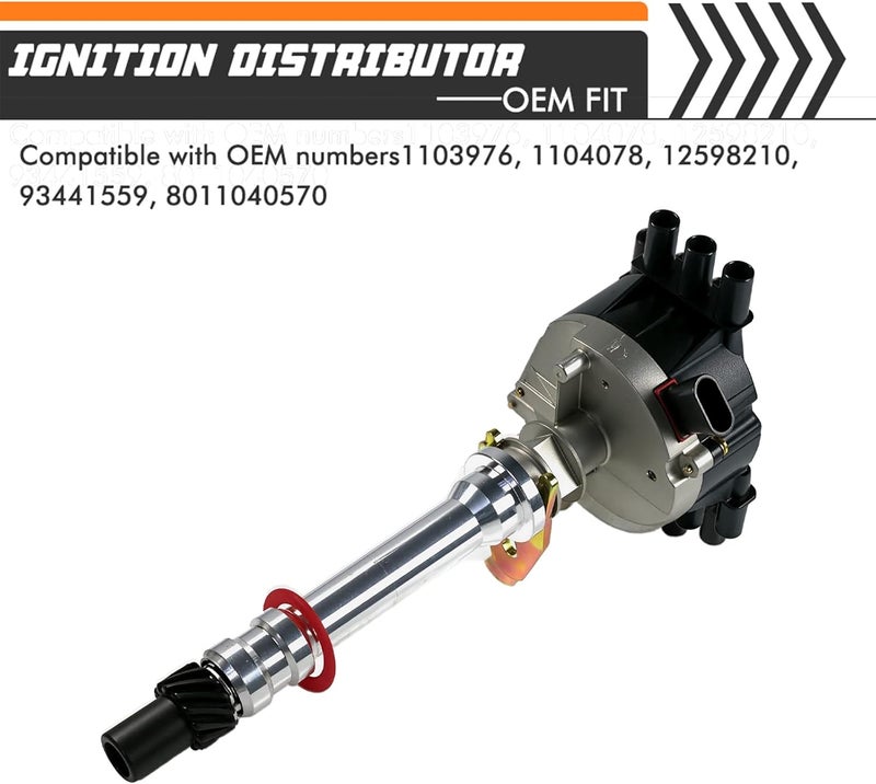A ABIGAIL موزع الإشعال مع غطاء ودوران بديل لشاحنات وفانات شيفروليه جي إم سي إيزوزو أولدز 96-07 1996-2007 فورتك 4.3L V6 OEM #12570426 1103417 1104078 1103976 1103917 12598210 01104078 93441559 - Image 2