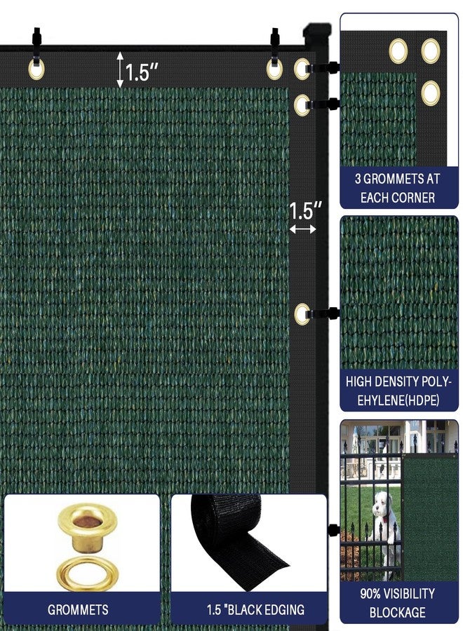 Windscreen4less 4' x 50' Privacy Fence Screen Heavy Duty Windscreen Fencing Cover Windblock Mesh Fabric Shade Cloth with Brass Grommtes for Garden Yard Pool Deck Carport Construction, Green - Image 5