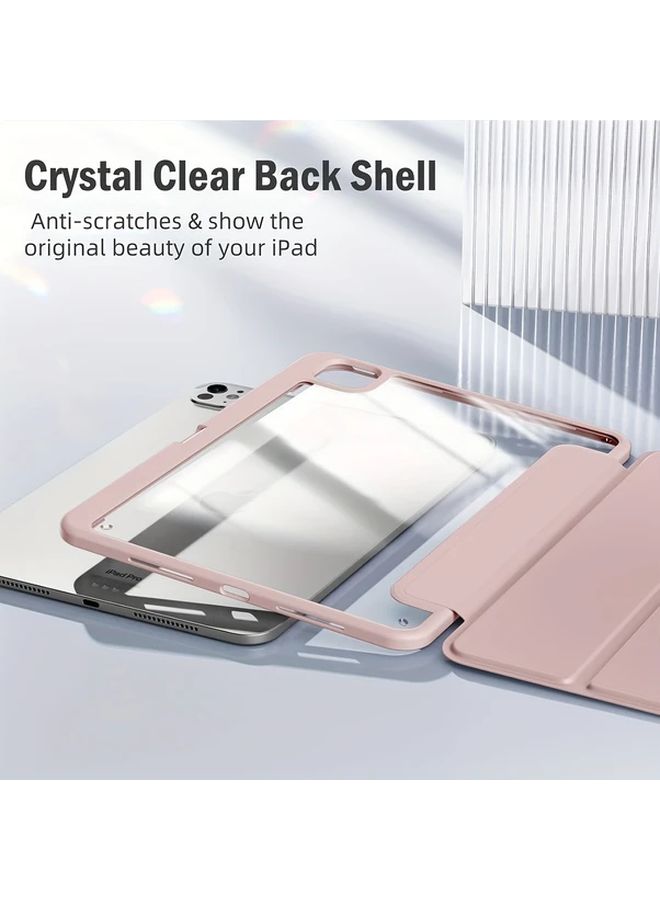 Magnetic Stand Case For iPad Air 11 2025 M3 Light Blue Transparent Hard Shell With Pen Slot - Image 5