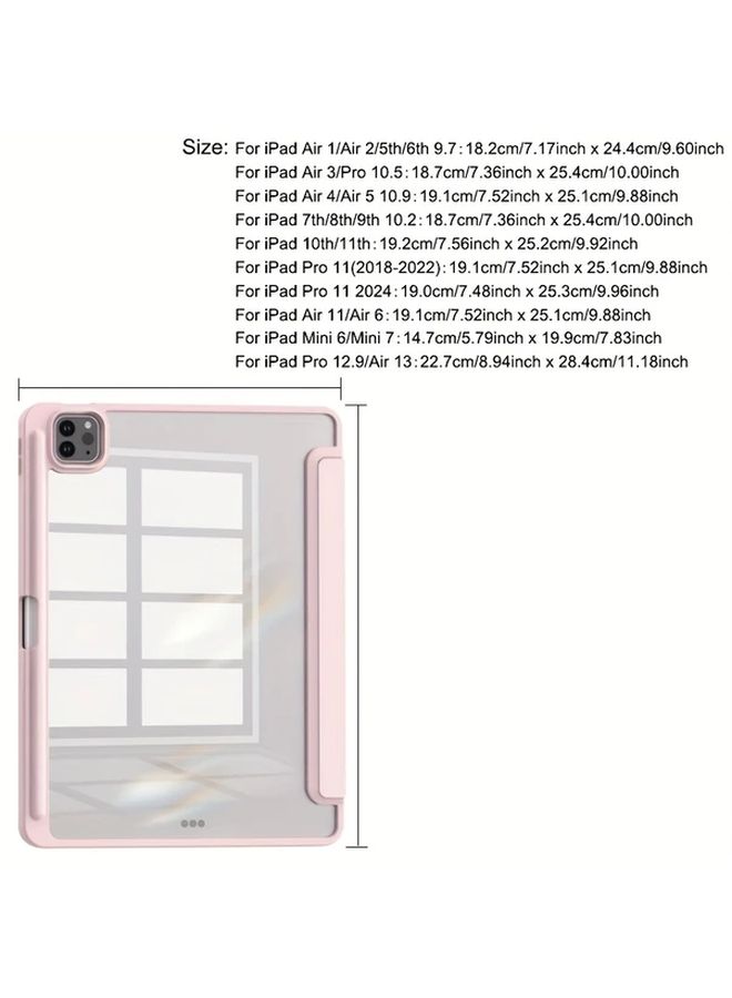 Magnetic Stand Case For iPad Air 11 2025 M3 Light Blue Transparent Hard Shell With Pen Slot - Image 2