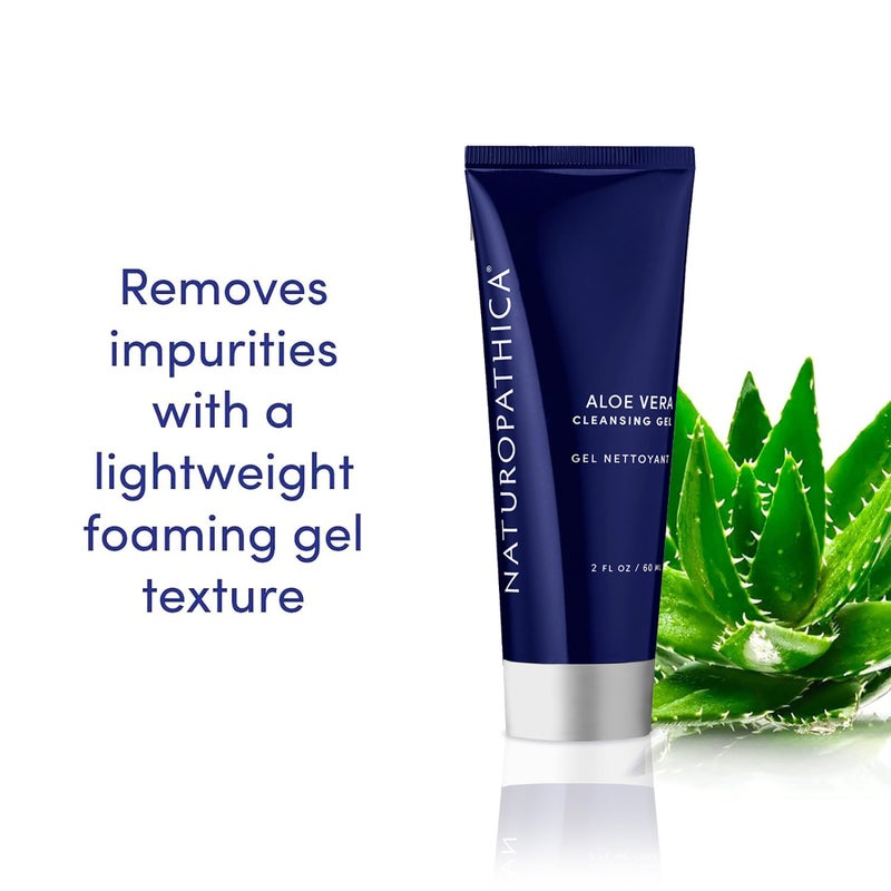 Naturopathica Aloe Vera Cleansing Gel, Facial Cleanser with Aloe Vera and Lavender, Clarifying Face Wash for Men and Women, Travel Size Face Wash, 2 fl oz - Image 4