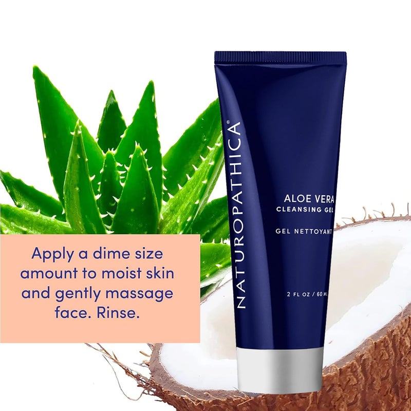 Naturopathica Aloe Vera Cleansing Gel, Facial Cleanser with Aloe Vera and Lavender, Clarifying Face Wash for Men and Women, Travel Size Face Wash, 2 fl oz - Image 5