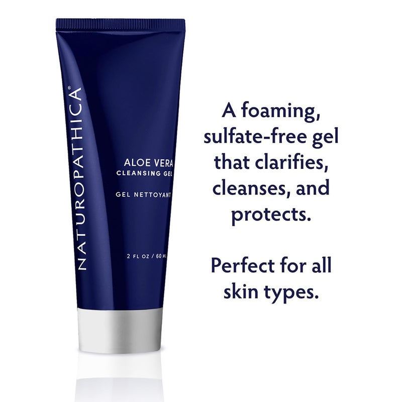 Naturopathica Aloe Vera Cleansing Gel, Facial Cleanser with Aloe Vera and Lavender, Clarifying Face Wash for Men and Women, Travel Size Face Wash, 2 fl oz - Image 2