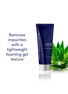 Naturopathica Naturopathica Aloe Vera Cleansing Gel, Facial Cleanser with Aloe Vera and Lavender, Clarifying Face Wash for Men and Women, Travel Size Face Wash, 2 fl oz  - Image 2