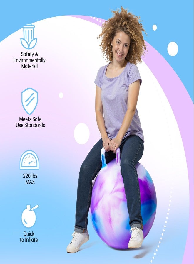 ZOOJOY 28In Hopper Ball for Adults & Teens 16+, Clouds Bouncy Ball with Handle, Sit On Hippity Hop with Air Pump, Active Play for Family Activities & Indoor/Outdoor Sports - Image 3