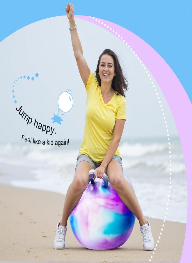 ZOOJOY 28In Hopper Ball for Adults & Teens 16+, Clouds Bouncy Ball with Handle, Sit On Hippity Hop with Air Pump, Active Play for Family Activities & Indoor/Outdoor Sports - Image 4