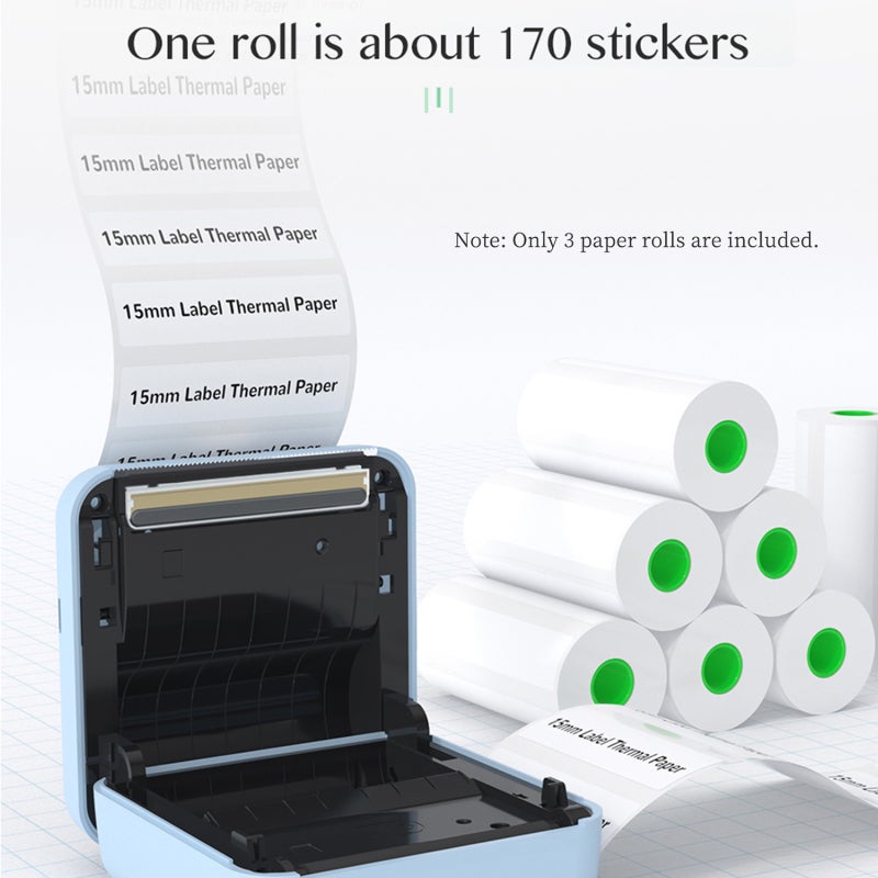 PeriPage Thermal Sticker Label Paper: 3 Rolls 52*15mm 170 Stickers - Waterproof Oil-Proof Anti-Friction Thermal Label Paper for PeriPage A6/A9/A9s/A9 Pro/A9 Max/A9s Max Mini BT Thermal Printer Label Maker - Image 4