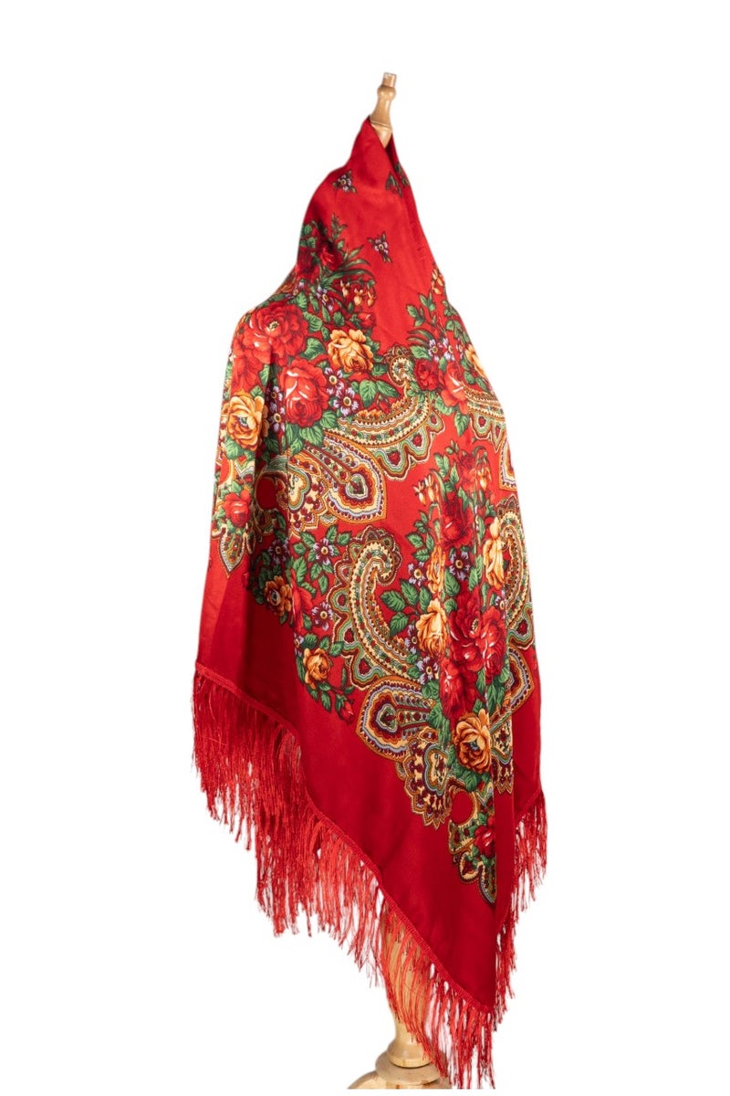 D'Daniela Nadya Women's Eastern European Cotton Tassel Shawl - Image 2