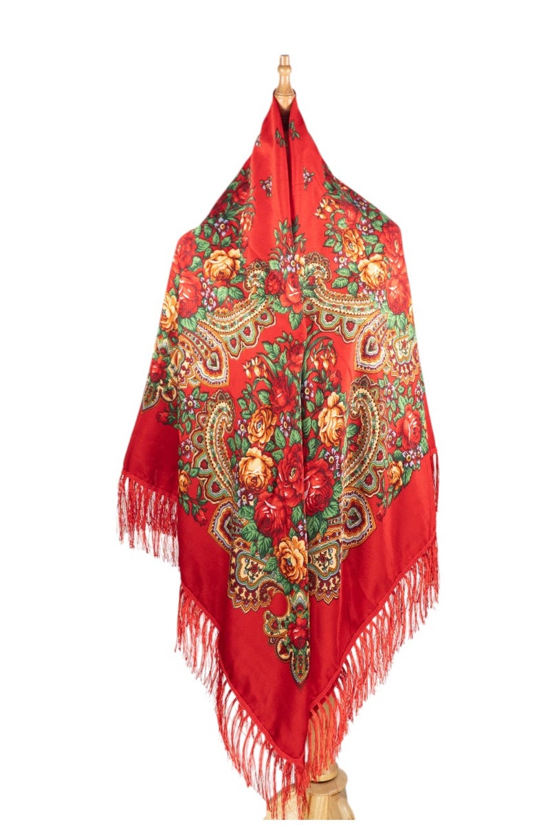 D'Daniela Nadya Women's Eastern European Cotton Tassel Shawl - Image 1