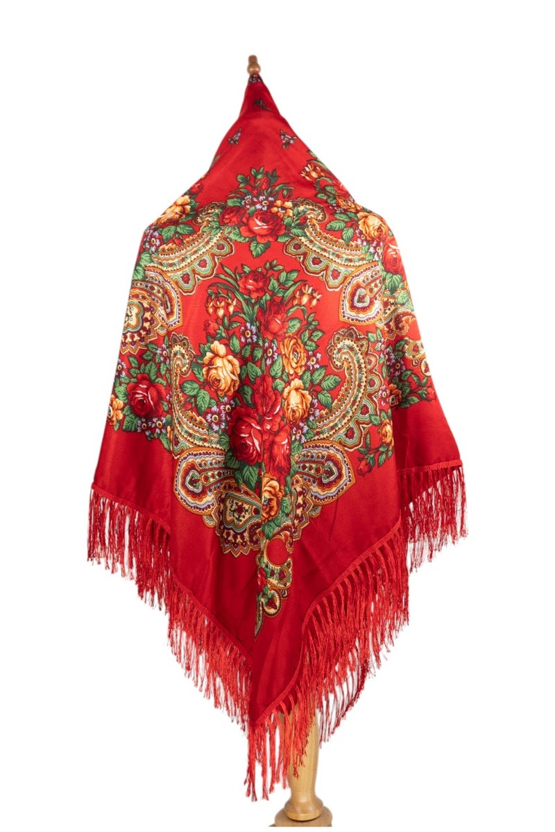 D'Daniela Nadya Women's Eastern European Cotton Tassel Shawl - Image 3