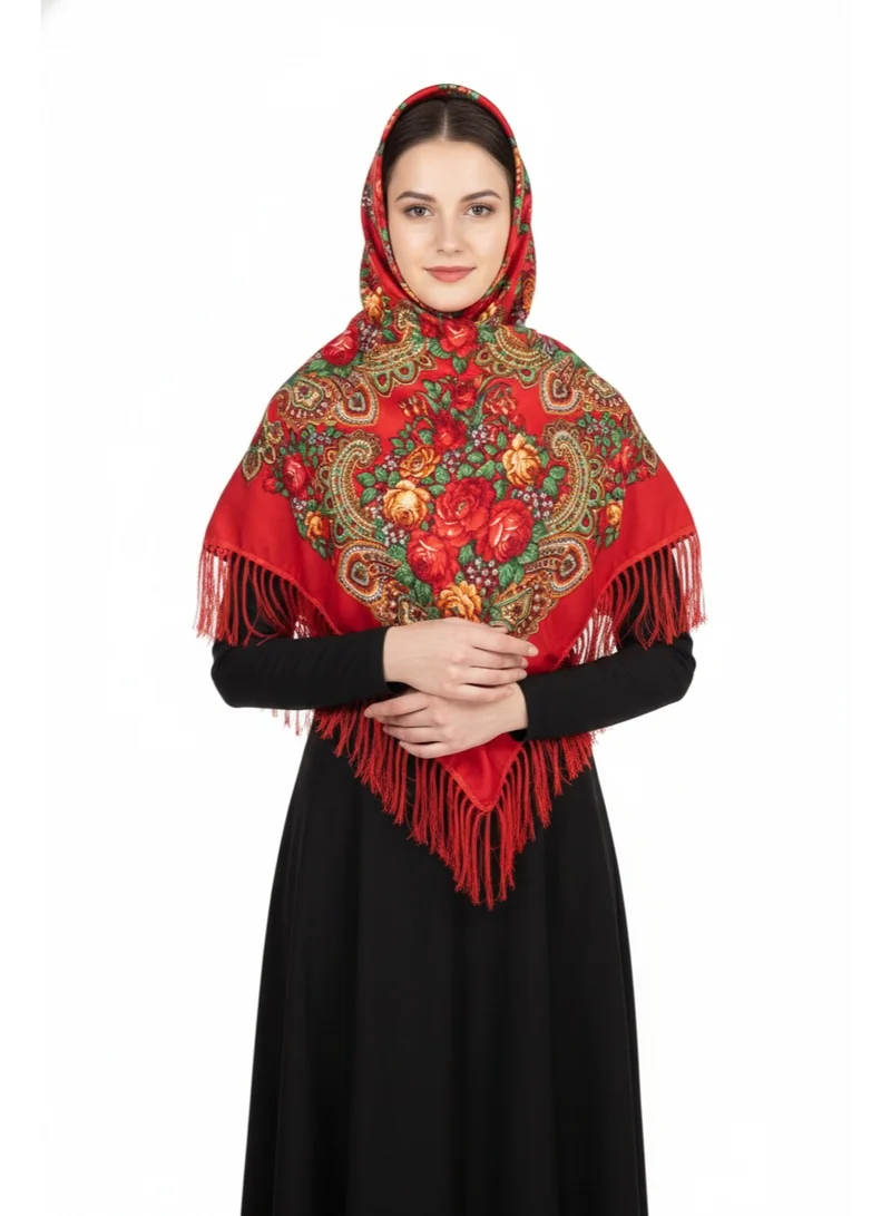 D'Daniela Nadya Women's Eastern European Cotton Tassel Shawl