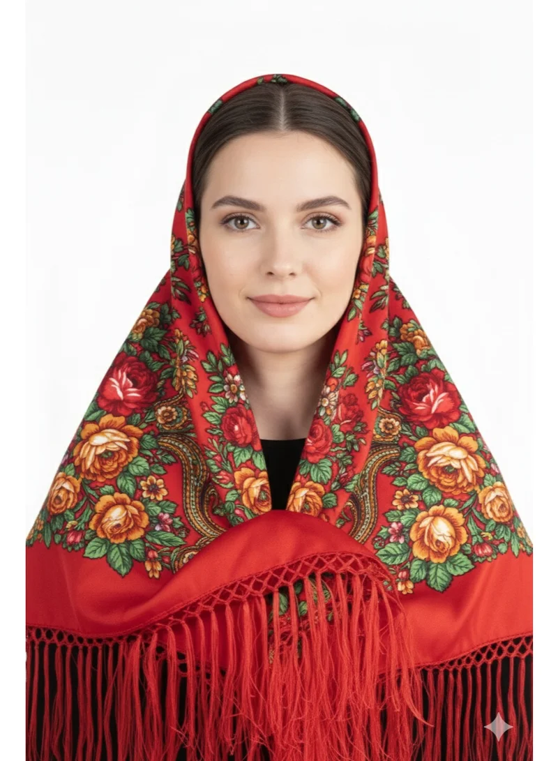 D'Daniela Nadya Women's Eastern European Cotton Tassel Shawl