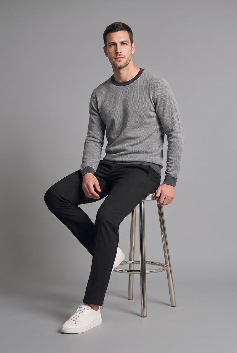 DeFacto Grey Man Standard Fit Crew Neck Knitwear Pullover Casual - Image 4
