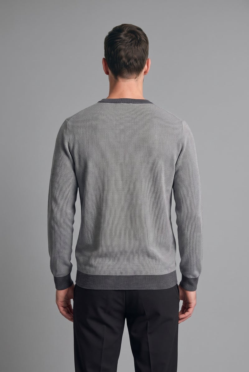DeFacto Grey Man Standard Fit Crew Neck Knitwear Pullover Casual - Image 5