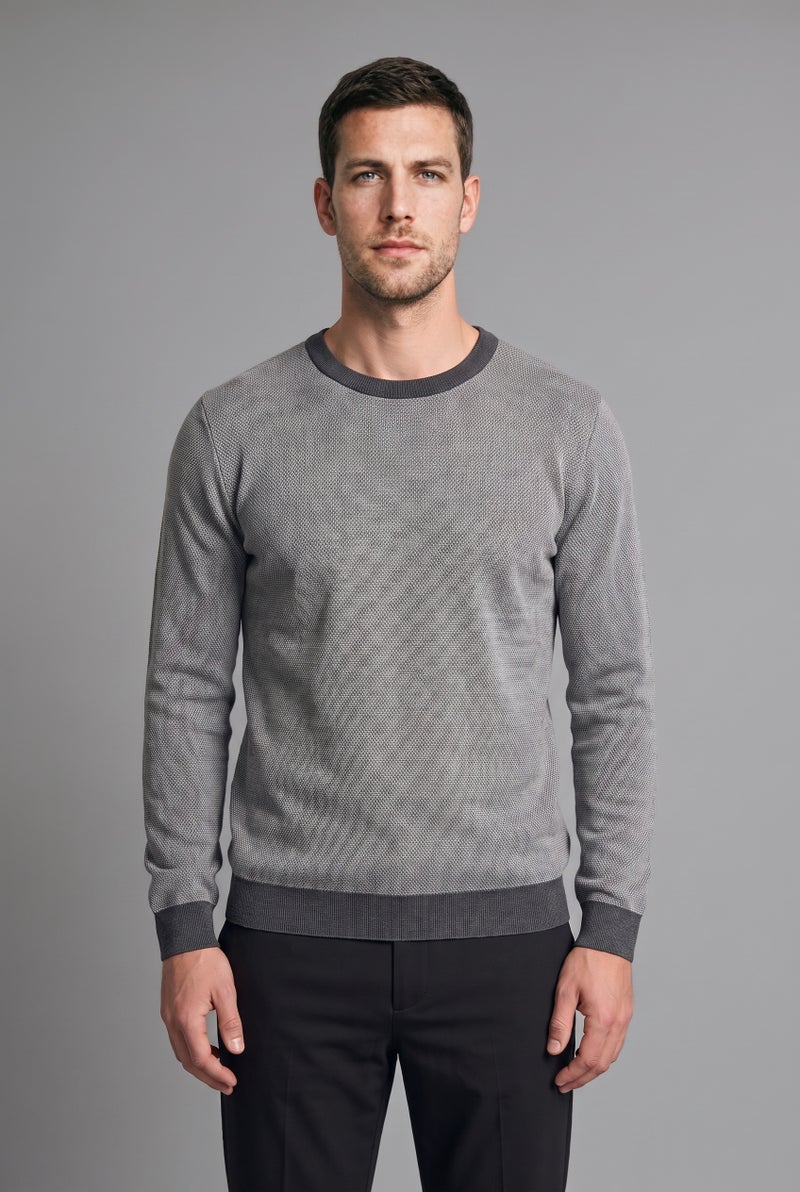 DeFacto Grey Man Standard Fit Crew Neck Knitwear Pullover Casual - Image 2
