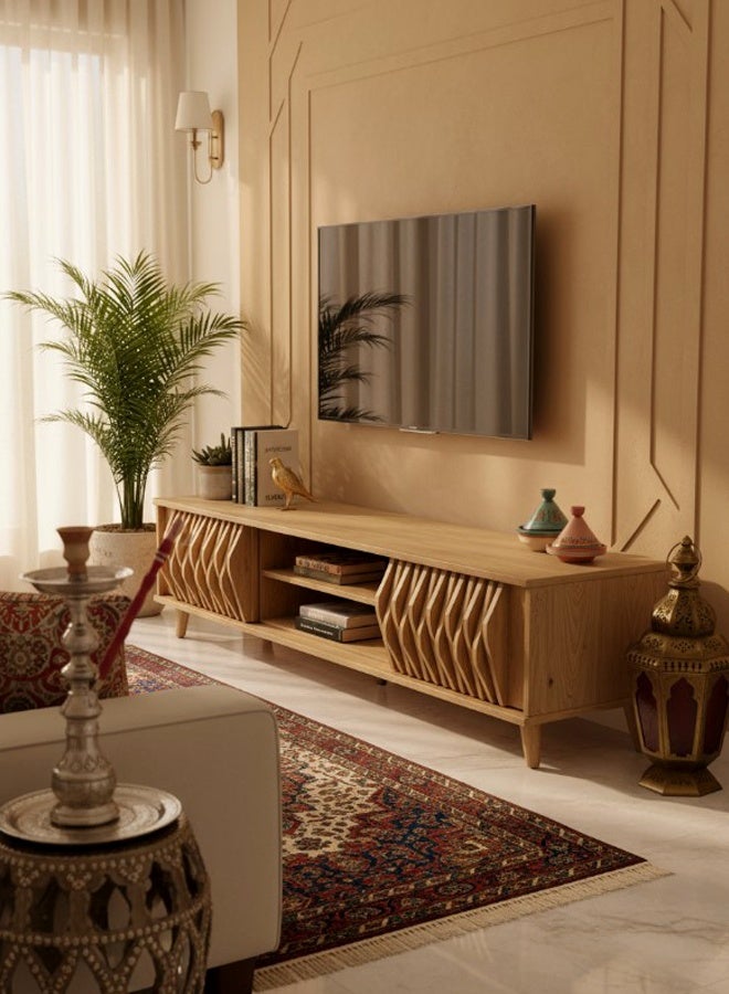 ليفينج طاولة تلفزيون بلازما خشبية مع رف 40×160 سم - Image 5