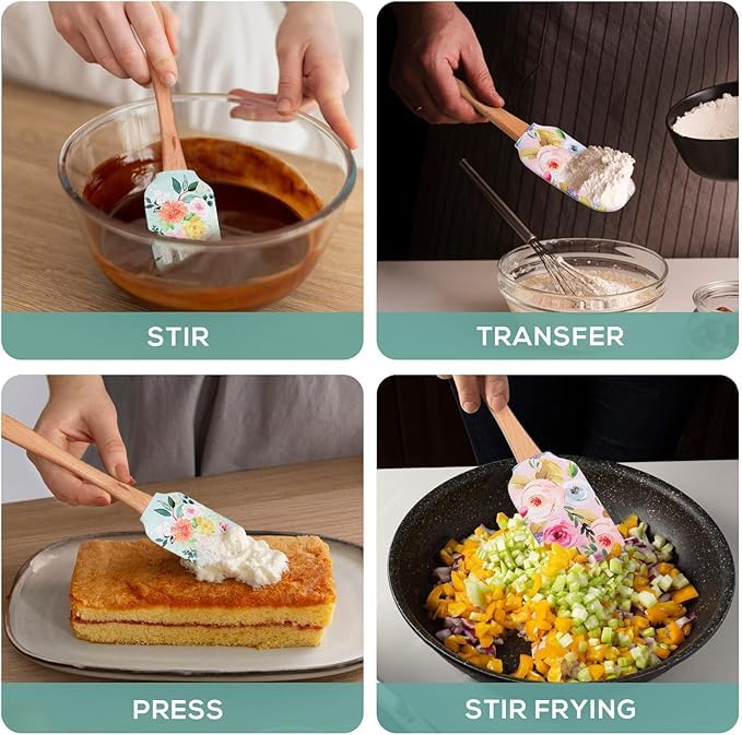 EZYHOME Silicone Spatula,Cake Scrapers and Cream Spreaders for Baking Mixing and Cooking, Cake Cream Butter Spatula, Irish Baking Kitchen Cooking Supplies (30cm *6 cm) - Image 4