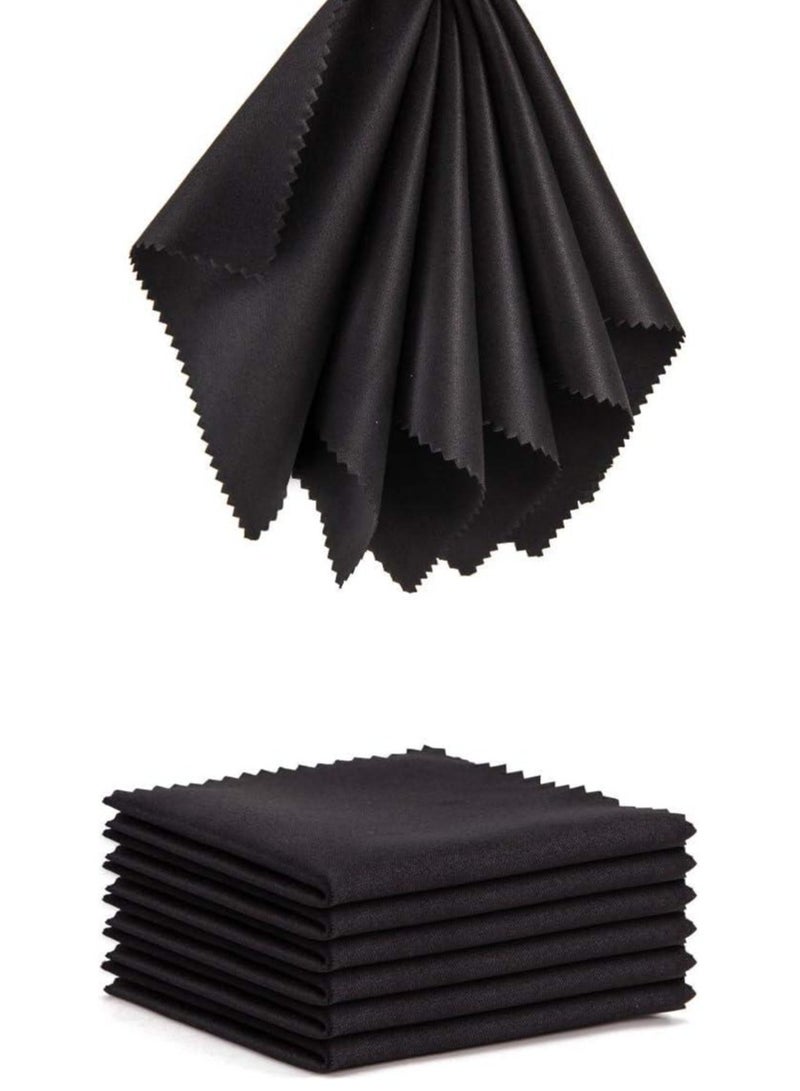 Black Microfiber Lens Cleaning Cloth – 12 Pieces, Non-Abrasive, for Glasses, Cameras