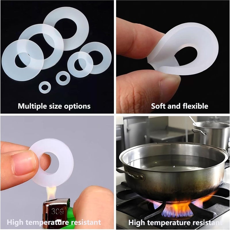 AimatRun 20 Pieces of 3/4-Inch Silicone Gaskets: kitchen pipe washers, garden hose sealing rings for watering, water tank connector bulkhead parts, faucet & shower hose seals, rubber gaskets for flange sealing - Image 5