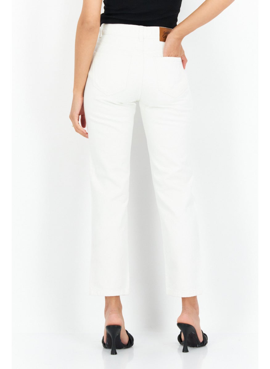 Don't Call Me Jennyfer - Women Mom Fit Rip Non Stretchable Jeans, White - Image 1