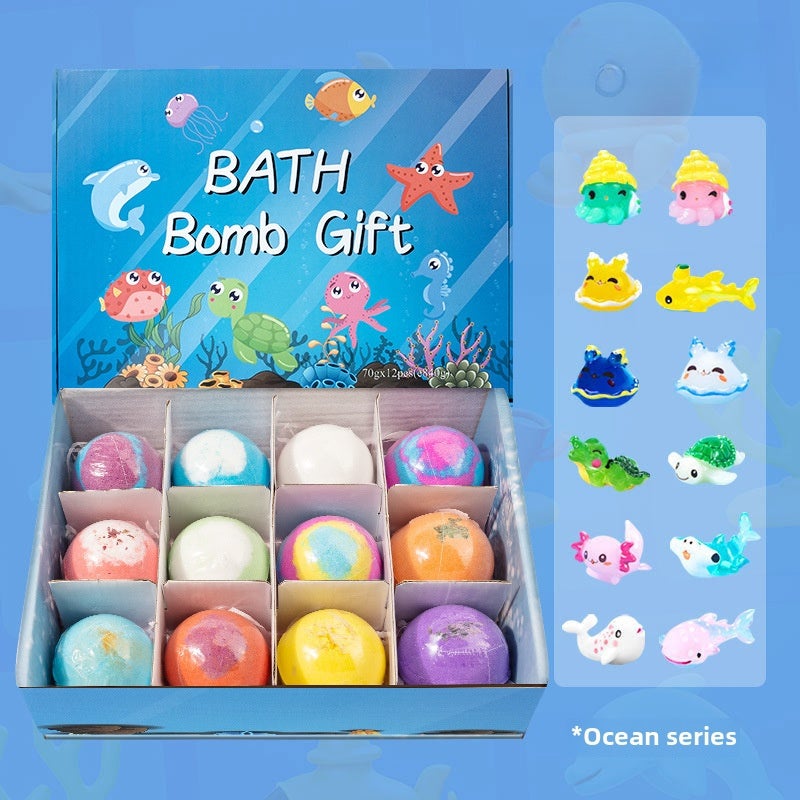Cross-border 60g toy bath salt ball gift box bath ball exfoliating explosive salt Bubble Ball bubble bomb wholesale(60g toy bath salt ball) - Image 1
