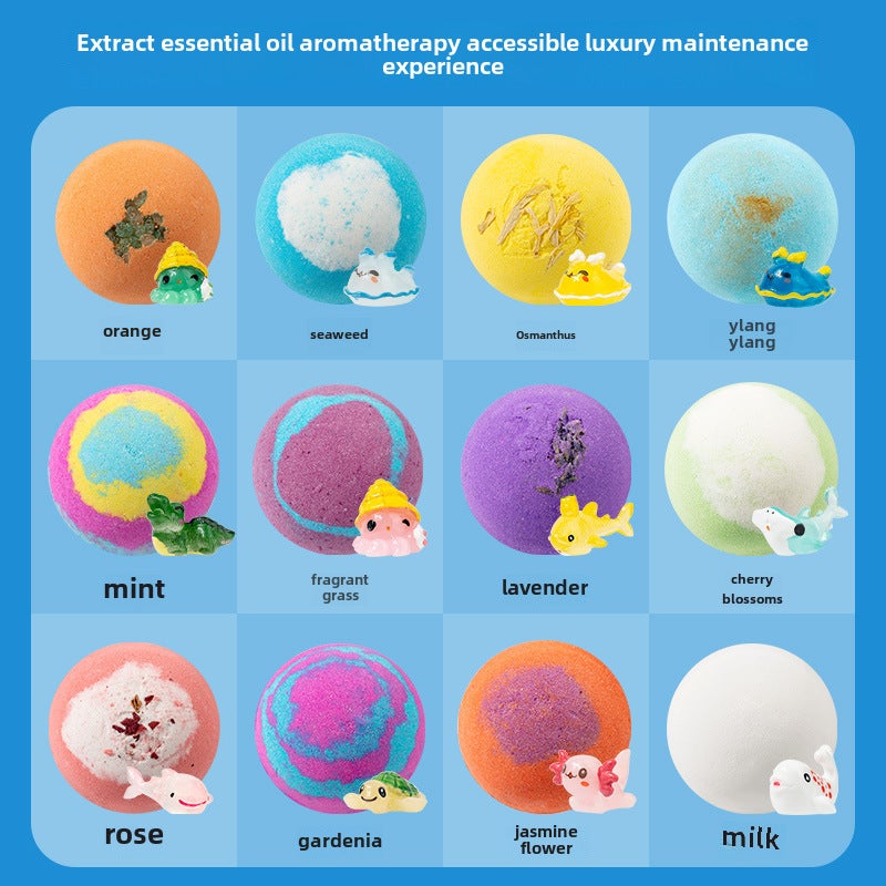 Cross-border 60g toy bath salt ball gift box bath ball exfoliating explosive salt Bubble Ball bubble bomb wholesale(60g toy bath salt ball) - Image 5