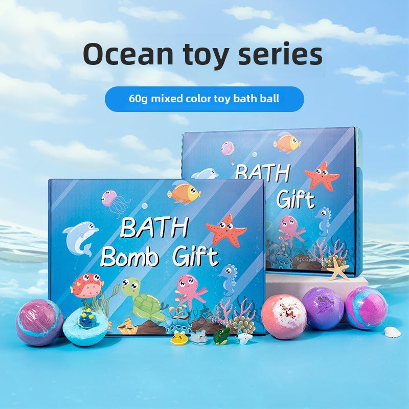 Cross-border 60g toy bath salt ball gift box bath ball exfoliating explosive salt Bubble Ball bubble bomb wholesale(60g toy bath salt ball) - Image 4