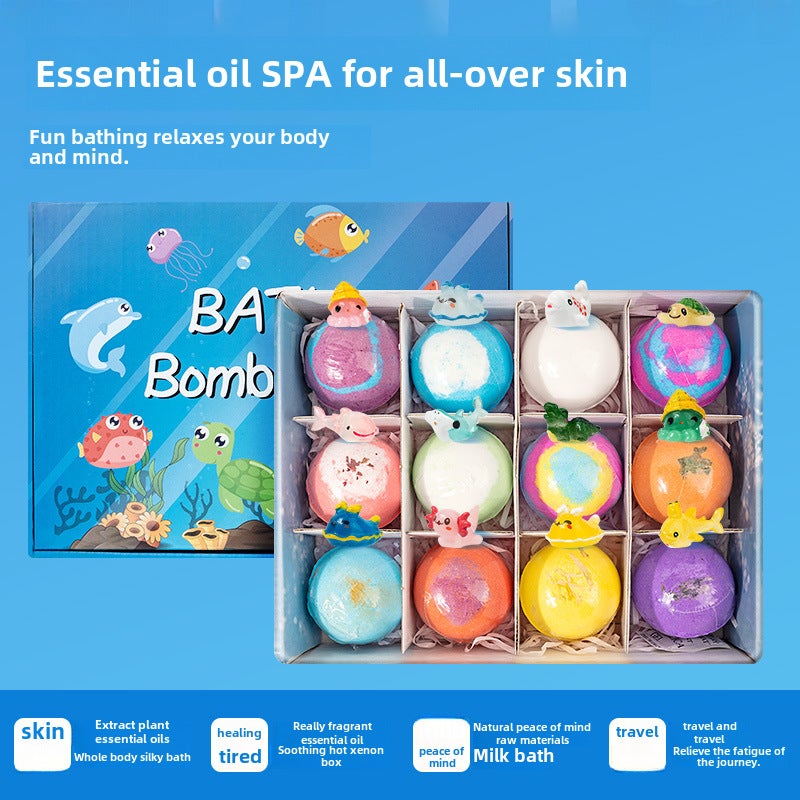 Cross-border 60g toy bath salt ball gift box bath ball exfoliating explosive salt Bubble Ball bubble bomb wholesale(60g toy bath salt ball) - Image 3