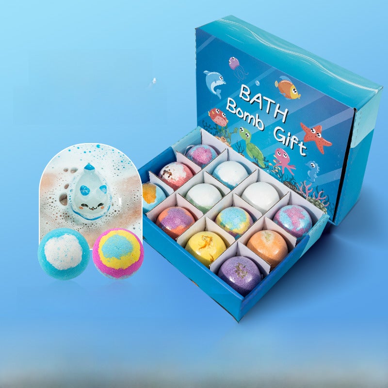 Cross-border 60g toy bath salt ball gift box bath ball exfoliating explosive salt Bubble Ball bubble bomb wholesale(60g toy bath salt ball) - Image 2