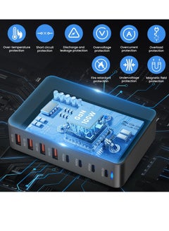 Necomi 320W USB C Charger, 8 Port Fast Charging Station Type C Hub,PD 100W/65W/20/W Laptop Charger Adapter for iPad iPhone 15 14 13 12 11 Pro Max etc  - Image 2