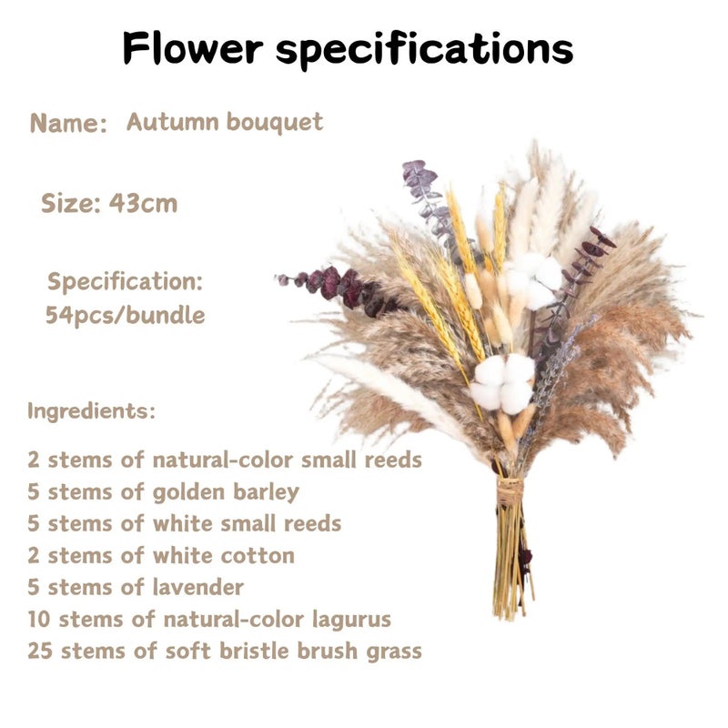 Bluejw Elegant Mixed Eucalyptus Dried Flower Bouquet - Bohemian Style Eco-Friendly Dried Plants Anniversary Mother's Day Christmas Decor - Image 1