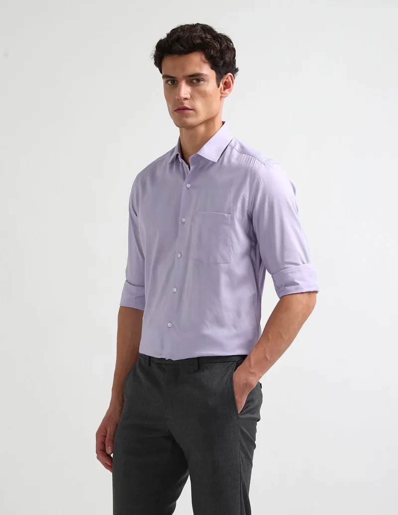 Arrow Lavender Manhattan Slim Fit Shirt for Men | Best Price UAE