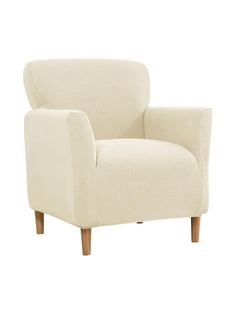 عام أغطية أريكة، أغطية كراسي، أغطية أثاث غرفة المعيشة، أغطية كراسي الباتTub الحديثة، غطاء ذراع قابل للتمدد من خيوط الجاكارد الصوفية (بيج). - Image 1