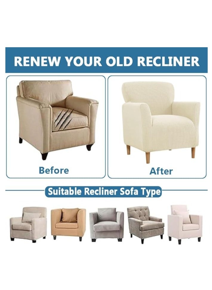 عام أغطية أريكة، أغطية كراسي، أغطية أثاث غرفة المعيشة، أغطية كراسي الباتTub الحديثة، غطاء ذراع قابل للتمدد من خيوط الجاكارد الصوفية (بيج). - Image 3