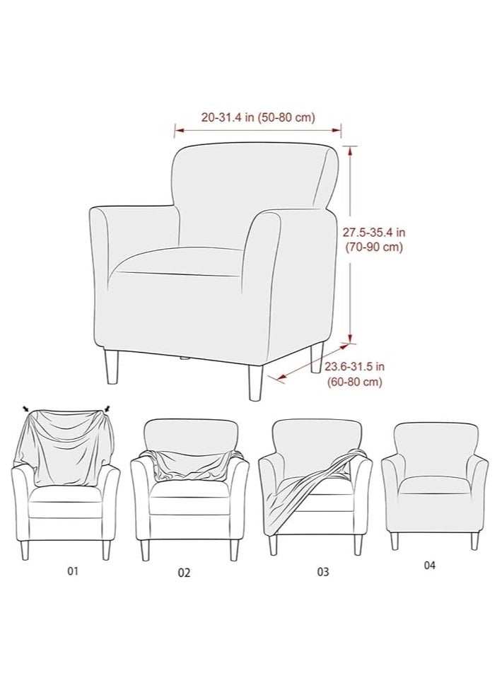 عام أغطية أريكة، أغطية كراسي، أغطية أثاث غرفة المعيشة، أغطية كراسي الباتTub الحديثة، غطاء ذراع قابل للتمدد من خيوط الجاكارد الصوفية (بيج). - Image 5