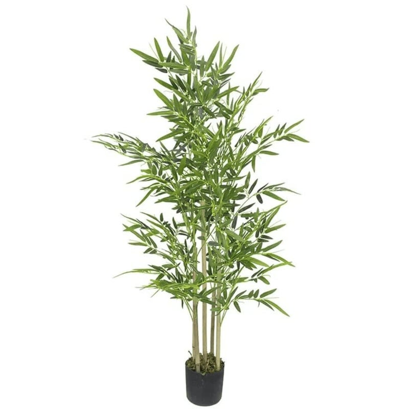 FOX FERN Artificial Bamboo Plant GAJW3300 Made by HandSelected Natural Bamboo Trunks Real Touch Leaves Without Pot Best for Gifting Party Wedding and Home Decor 4 Feet