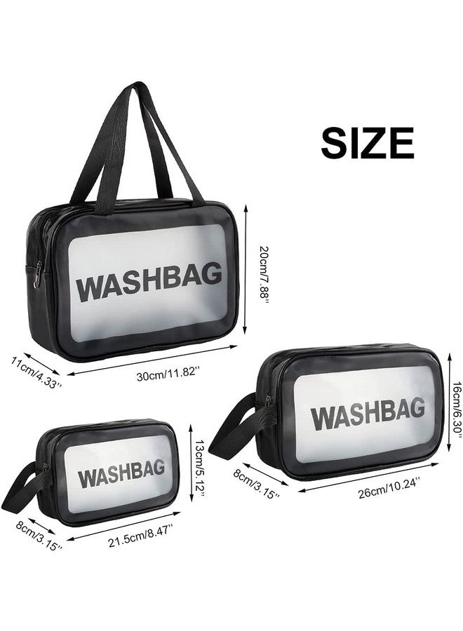 RAIYARAJ Make Up Bag PVC Waterproof Zippered Cosmetic Bag, Portable Carry Pouch for Women Men Multicolor (Set of 3) - Image 3