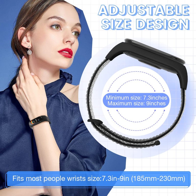TumpCez حزام نيلون TumpCez Solo Loop متوافق مع Xiaomi Mi Band 6 5 4 3 / Amazfit Band 5، حزام رياضي ملون ناعم قابل للتعديل بديل لـ Xiaomi Mi Band 6 5 (NFC) للرجال والنساء - Image 4