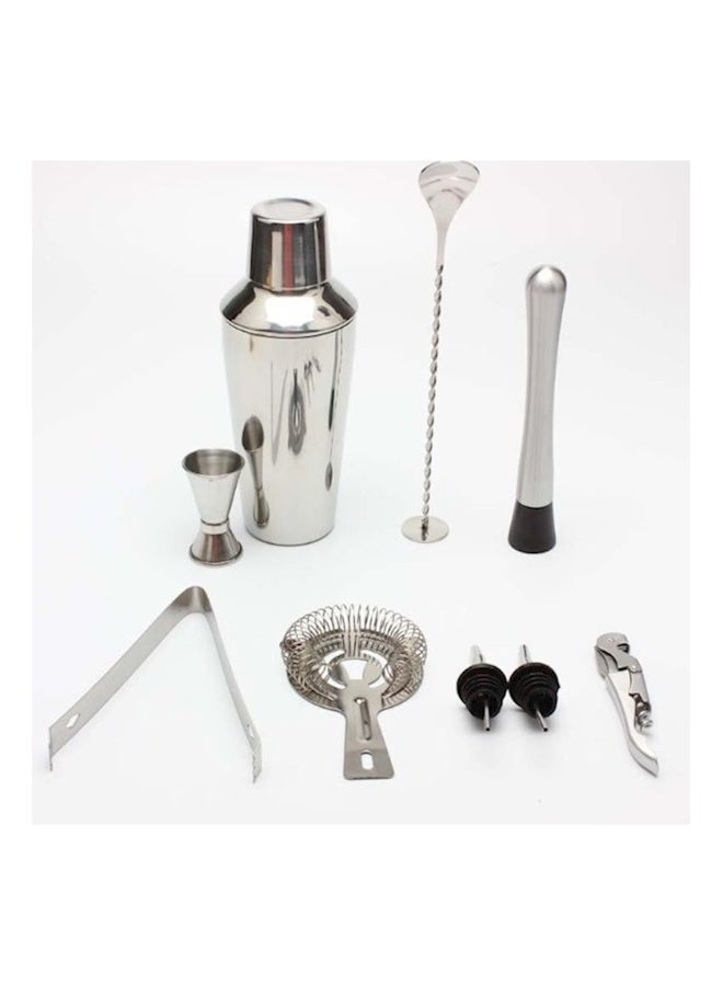 NIBEMINENT 9-Piece Cocktail Shaker Bartender Kit Silver/Beige - Image 2