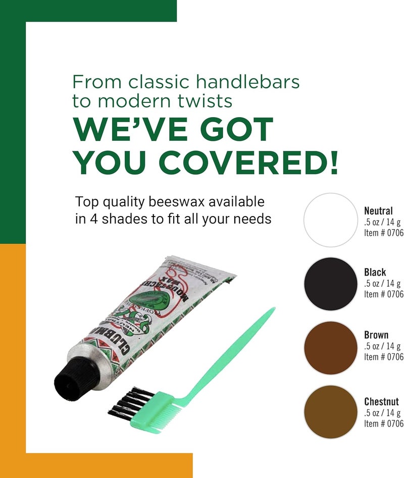 Clubman Moustache Wax Hang Pack - Neutral, 0.5 oz with Brush/Comb Applicator - Image 4