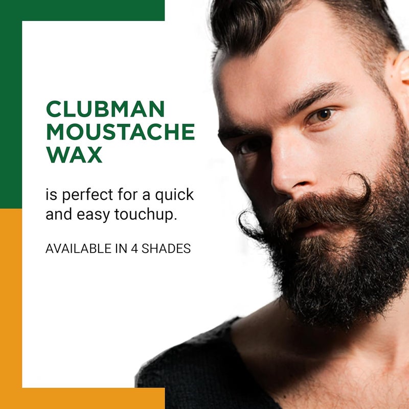 Clubman Moustache Wax Hang Pack - Neutral, 0.5 oz with Brush/Comb Applicator - Image 2