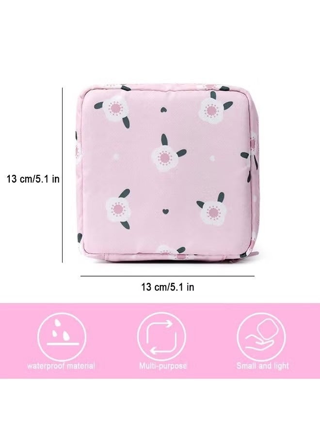 حقيبة تخزين الفوط الصحية المحمولة من قطعتين، حقيبة الدورة الشهرية للمراهقات، فوط صحية/ فوط صحية/ سدادات قطنية صغيرة، حقيبة تخزين الفوط الصحية، هدايا الدورة الشهرية الأولى للفتيات المراهقات 13 × 13 سم - Image 2