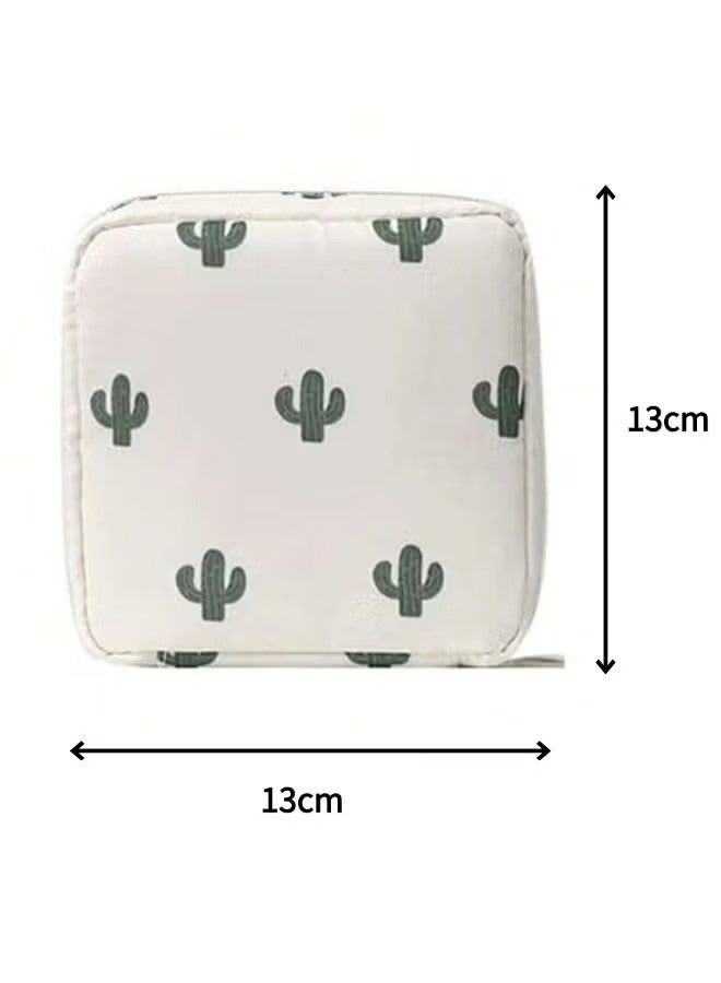 حقيبة تخزين الفوط الصحية المحمولة من قطعتين، حقيبة الدورة الشهرية للمراهقات، فوط صحية/ فوط صحية/ سدادات قطنية صغيرة، حقيبة تخزين الفوط الصحية، هدايا الدورة الشهرية الأولى للفتيات المراهقات 13 × 13 سم - Image 3