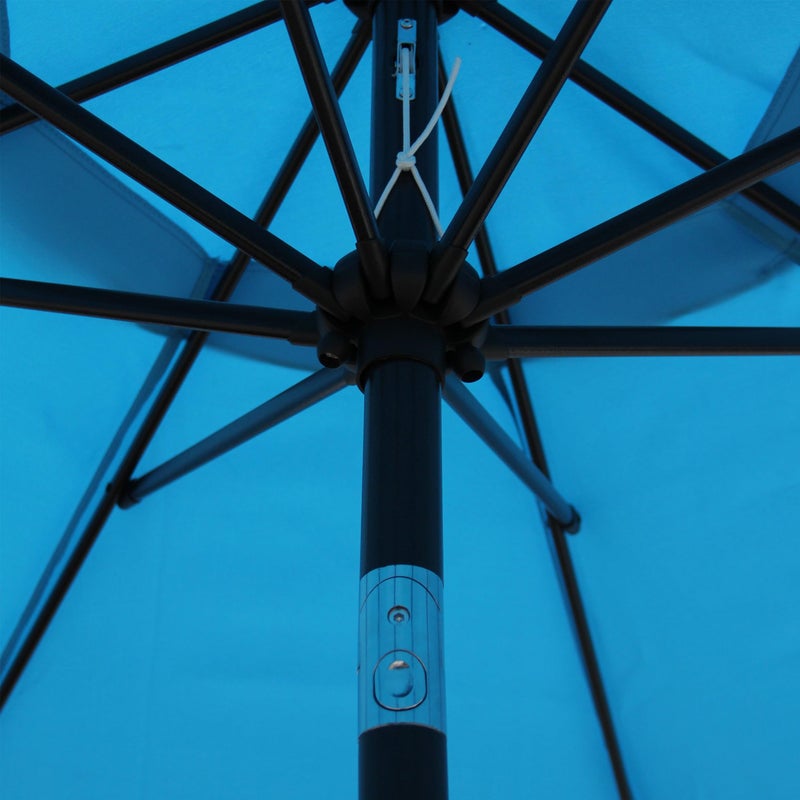 Blissun 9' Outdoor Patio Umbrella, Outdoor Table Umbrella, Yard Umbrella, Market Umbrella with 8 Sturdy Ribs, Push Button Tilt and Crank (Light Blue) - Image 4