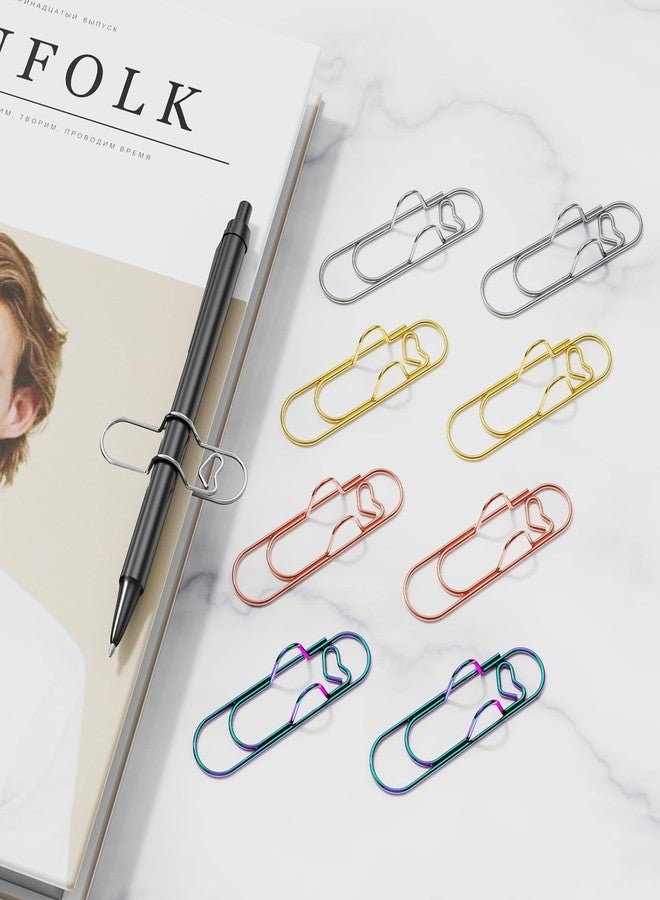 Kaileen Pen Holder Clip, Metal Pencil Holder Clips for Notebook - 8 Pcs Colorful Paper Clip Pen Holder Planner Accessories, 4 Color Available - Image 3